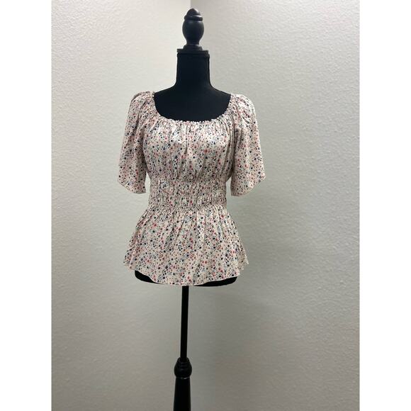 Women’s Floral Peasant Top - Picture 1 of 3